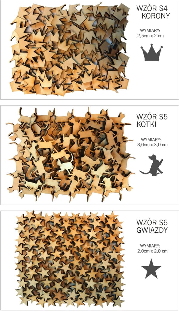 Trädekorationer OLIKA MÖNSTER Decoupageplywood 50 st.