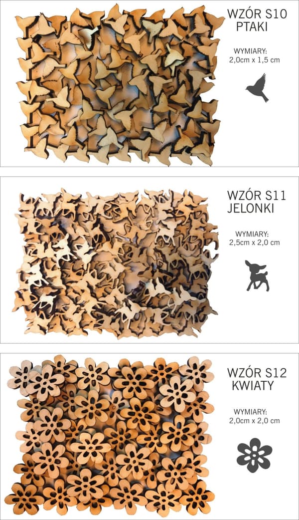 Trädekorationer OLIKA MÖNSTER Decoupageplywood 50 st.