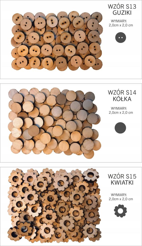 Trädekorationer OLIKA MÖNSTER Decoupageplywood 50 st.