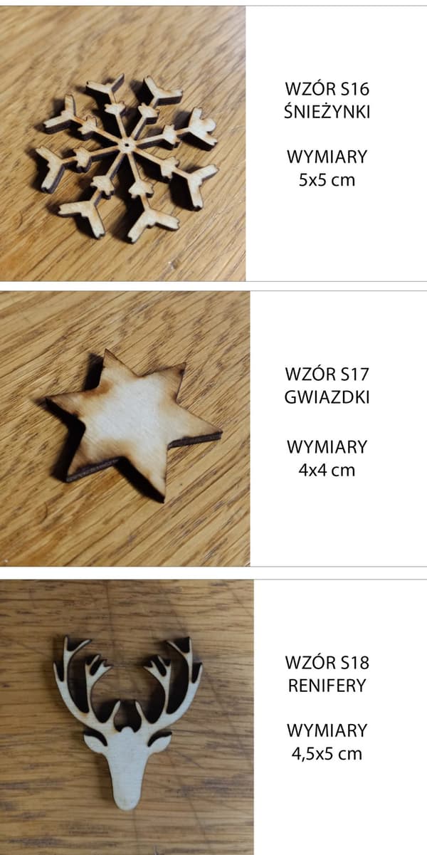Trädekorationer OLIKA MÖNSTER Decoupageplywood 50 st.