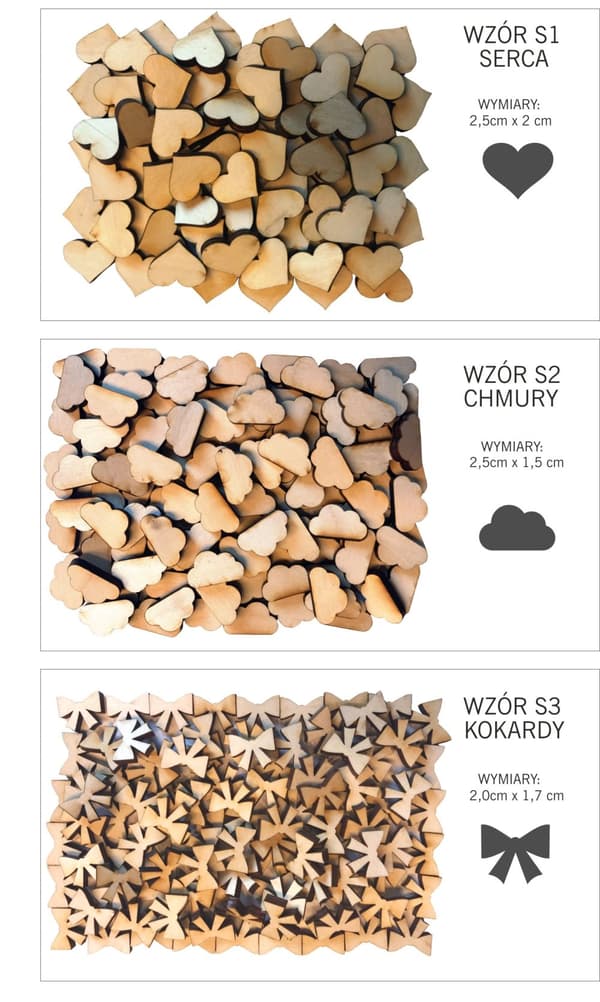 Trädekorationer OLIKA MÖNSTER Decoupageplywood 50 st.