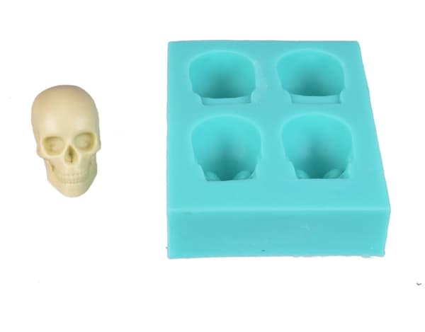 Silikonform för sockerpasta SKULL 3D