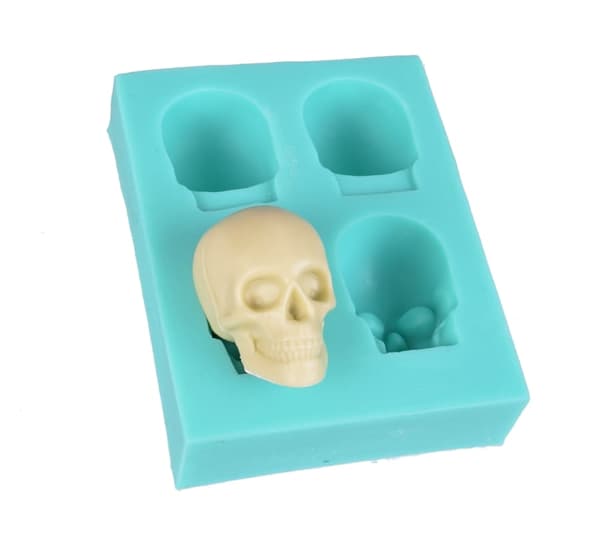 Silikonform för sockerpasta SKULL 3D