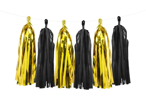 Girlangfransar guld svart