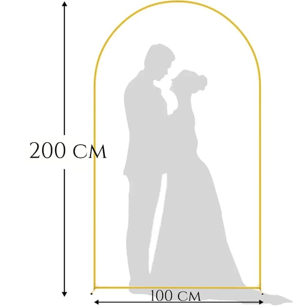 Suorakulmainen ilmapallokaarikehys 200x100 cm kulta