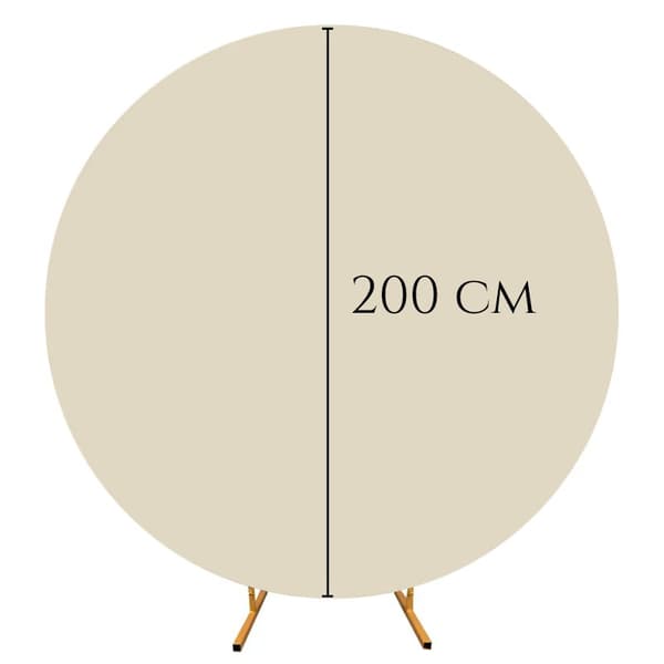 KAKSIPUOLINEN SUOJA PYÖREÄLLE PALLON KAARI -VALOKUVAUSEINÄLLE 200 CM, SAMPPANJA