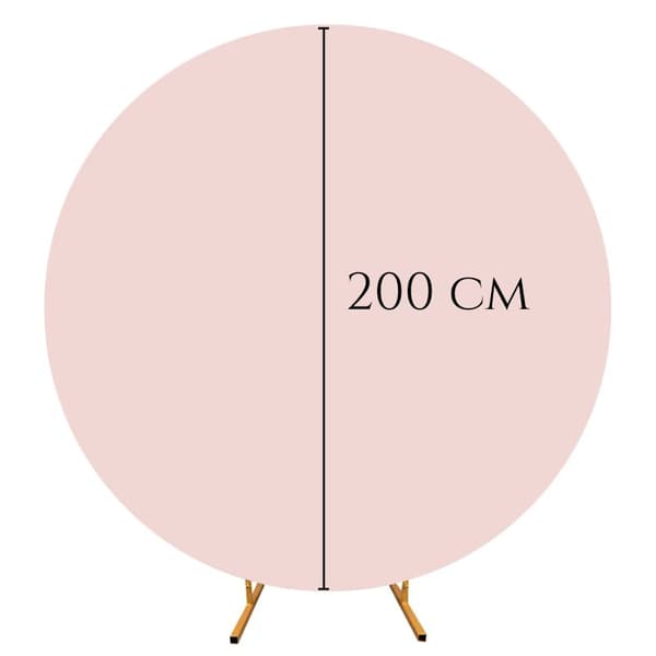 KAKSIPUOLINEN SUOJA PYÖREÄLLE PALLON KAARI -VALOKUVAUSEINÄLLE 200 CM VAALEANPUNAINEN