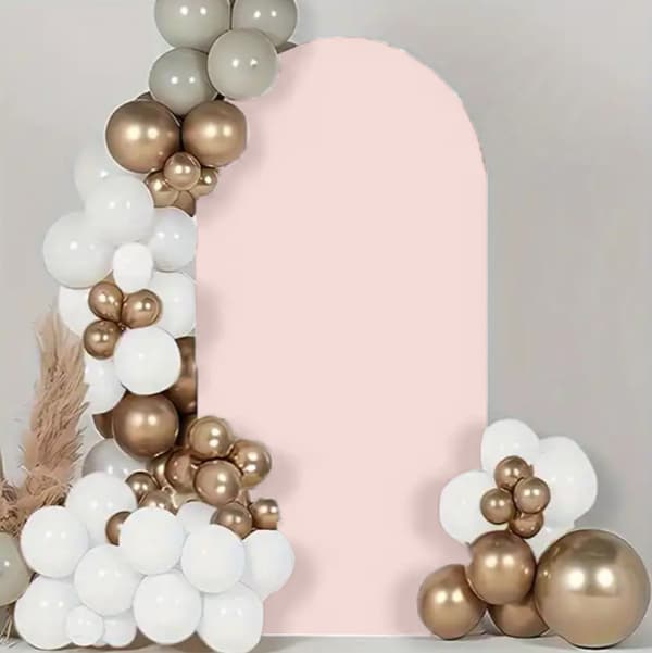 Materialöverdrag för ballongbågsram metallstativ FÖR FOTO 1x2m ROSA