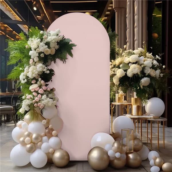 Materialöverdrag för ballongbågsram metallstativ FÖR FOTO 1x2m ROSA