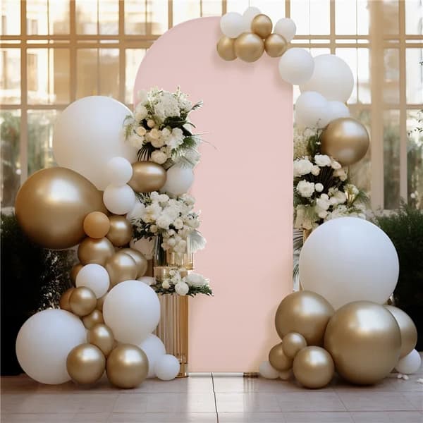 Materialöverdrag för ballongbågsram metallstativ FÖR FOTO 1x2m ROSA