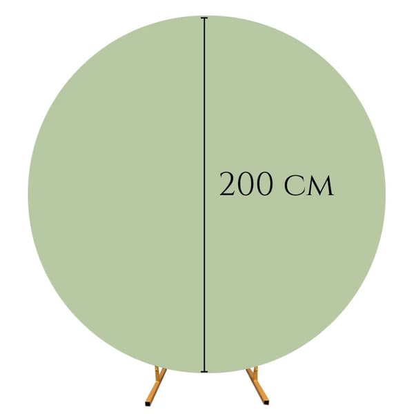 KAKSIPUOLINEN SUOJA PYÖREÄLLE PALLON KAARI -VALOKUVAUSEINÄLLE 200 CM OLIIVINVIHREÄ