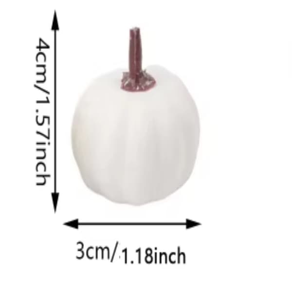 Konstgjorda Mini Pumpor, 4 cm Storlek, Idealiska för Halloween och Thanksgiving,Vit