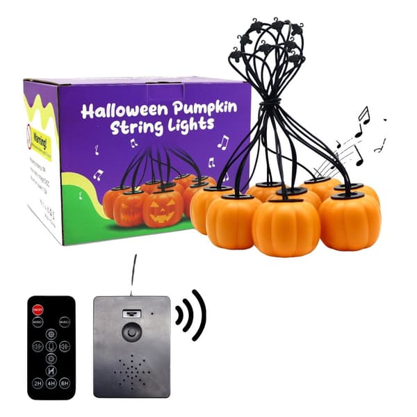 Halloween Pumpa Ljuslina, 4,5 m Längd, Dubbel Ljudläge,4,5 m