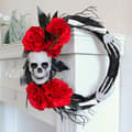 Miniatyrbild 2 av 2: Halloweenkrans, 16 tum, Inomhusbruk, Skalle- och Skelettdesign,bilder