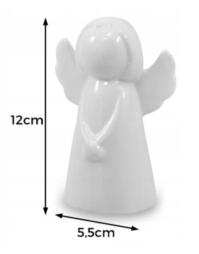 Julefigur engel hvid 12 cm
