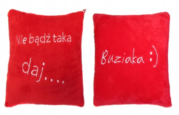 Alla hjärtans dag-kudde med inskription röd 27x27 cm