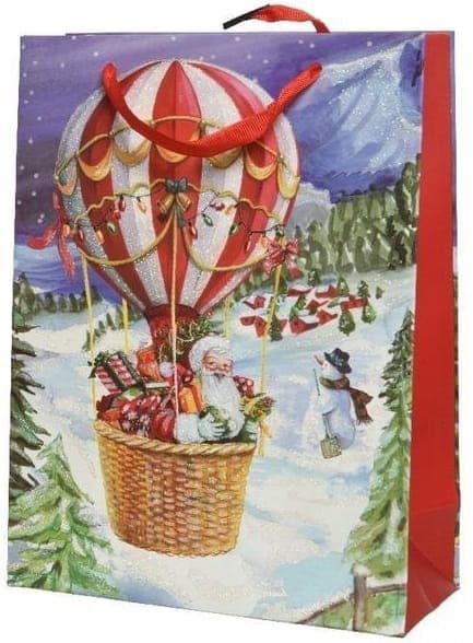 Papperspresentpåse julmönster 72 cm