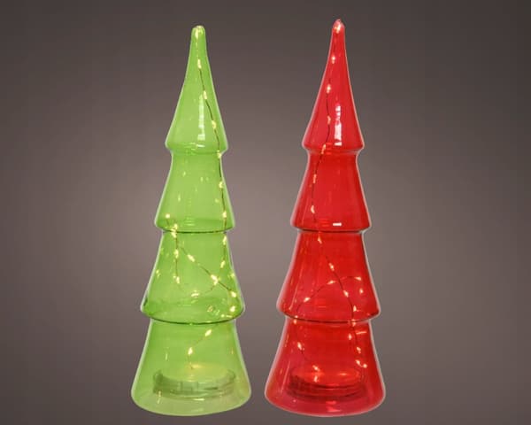 LED-juletræ i glas 32 cm
