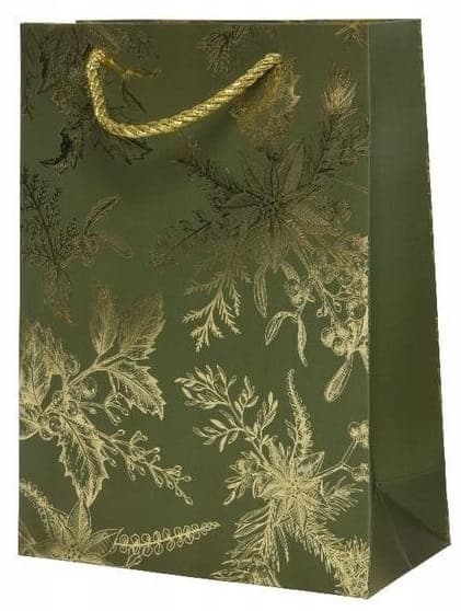 Papperspresentpåse med bladguld 42 cm