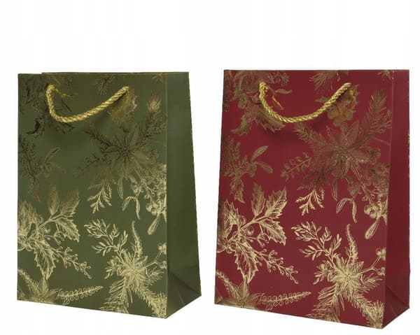 Papperspresentpåse med bladguld 42 cm
