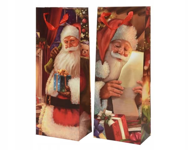 Julflaskpåse med jultomten 36x12 cm