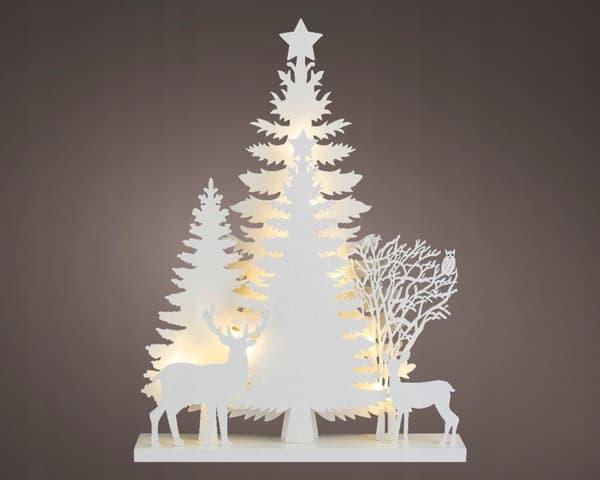 LED-joulukoristeinen hahmo, valkoinen, 40 cm