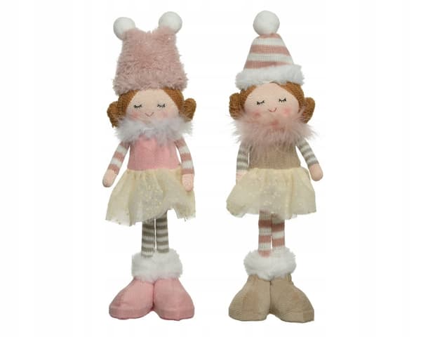 Julfigur flicka i nyanser av rosa 35 cm