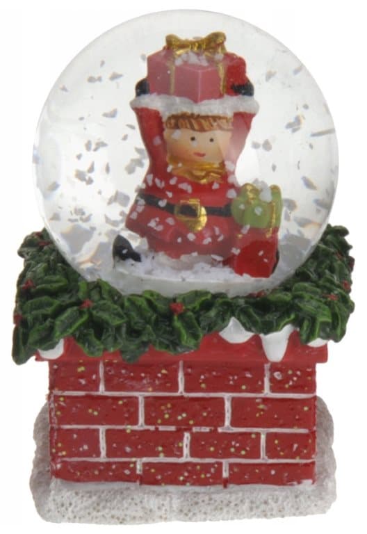 Snekugle med snemand i hat jul 6,5 x 4,7 cm