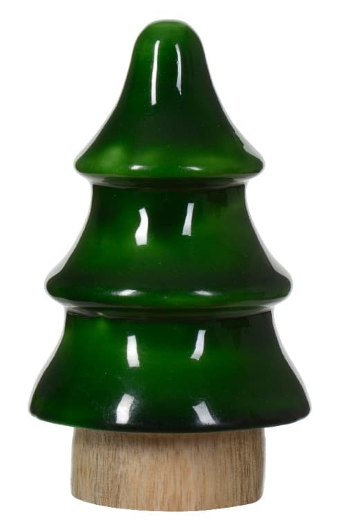 Julgransfigur, trä, grön, 11 x 6,5 cm
