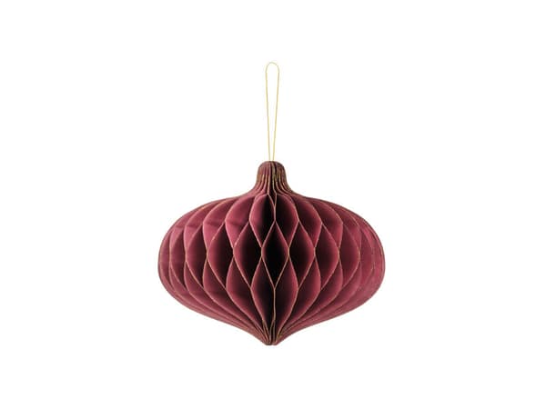 Papirkugle af honningkage, oval, bordeaux, 18x15 cm (1 karton / 48 stk.)