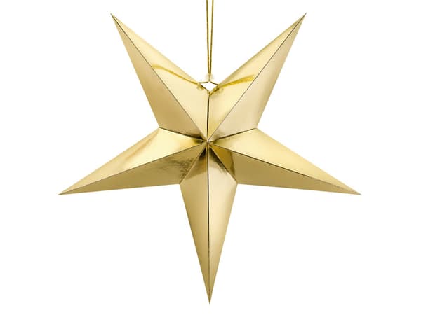 Pappersstjärna, 70 cm, guld