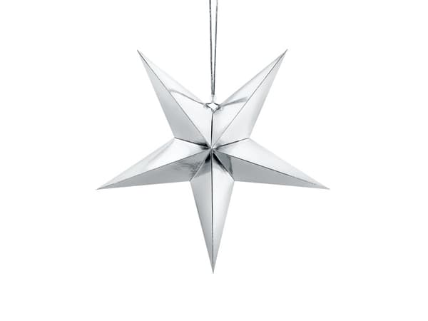 Paperitähti, 45 cm, hopea