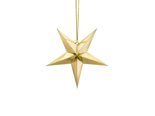 Pappersstjärna, 30 cm, guld