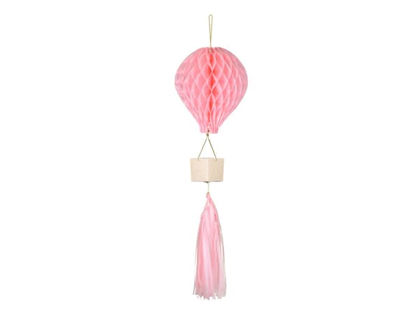 Silkepapirdekorationsballon, lyserød (1 æske / 48 stk.)