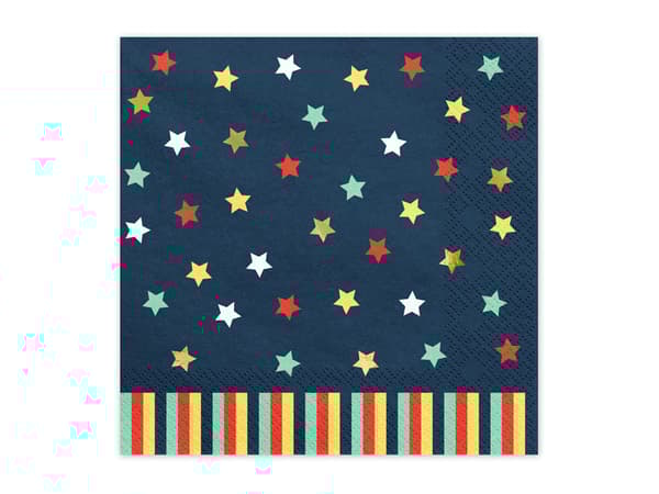 Stjerneservietter, 33x33 cm, marineblå (1 pakke / 12 stk.)