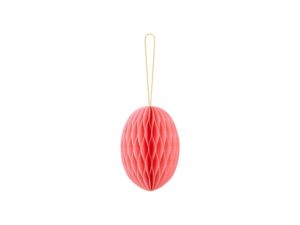 Pappdekoration i honungskaka, ägg, rosa, 12 cm