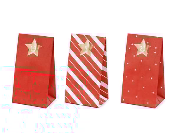 Adventskalenderposer, blandet (1 æske / 8 stk.)