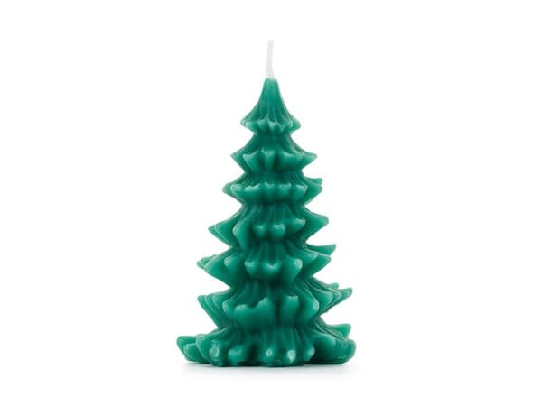 Joulukuusen kynttilä, 10 cm, tummanvihreä (1 pkt / 48 kpl)