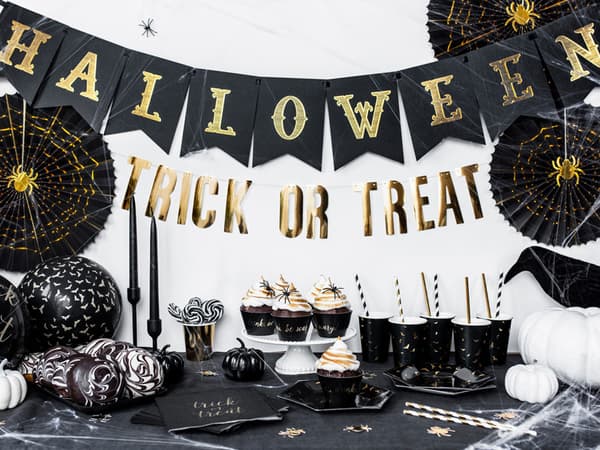Halloween-banner, sort, 20x175 cm (1 karton / 40 stk.)