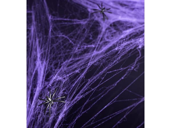 Halloween-hämähäkinverkko, violetti, 60 g (1 pakkaus / 40 kpl)