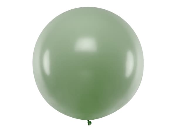 Rund ballon 1m, pastel rosmaringrøn