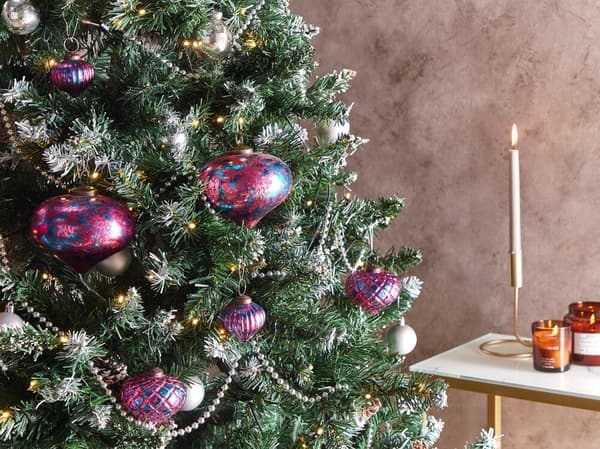 Set med 6 rosa ASTRALE glaskulor Lumarko!