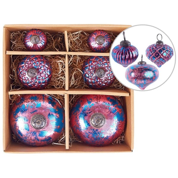 Set med 6 rosa ASTRALE glaskulor Lumarko!
