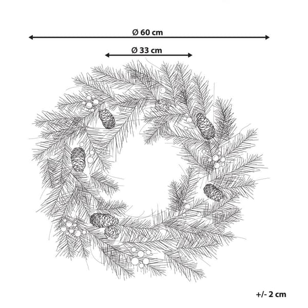 Julkrans med ljus 60 cm grön ELBRUS Lumarko!