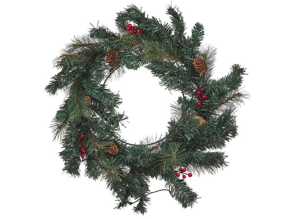 Dekorativ LED-julkrans 60 cm grön TENALA Lumarko!