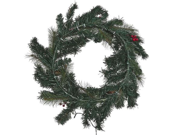 Dekorativ LED-julkrans 60 cm grön TENALA Lumarko!