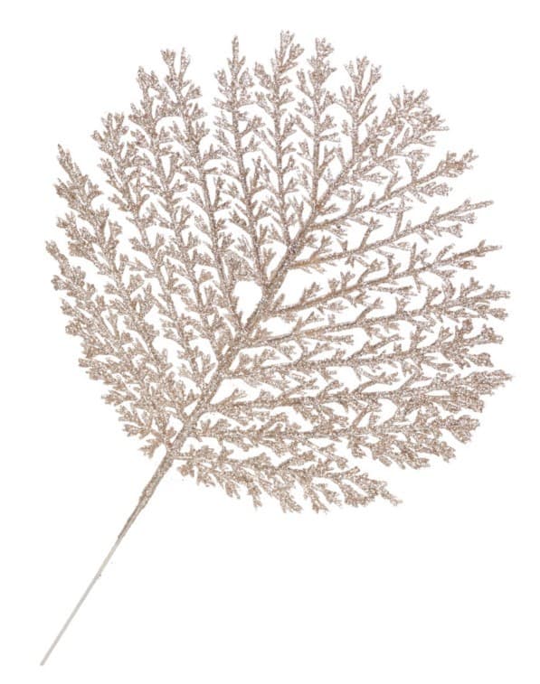 DEKORATIV KREN GULDBLAD MED GLITTER 28CM