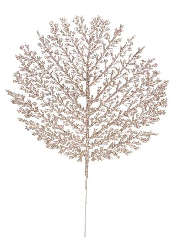 DEKORATIV KREN GULDBLAD MED GLITTER 28CM