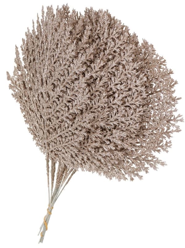 DEKORATIV KREN GULDBLAD MED GLITTER 28CM