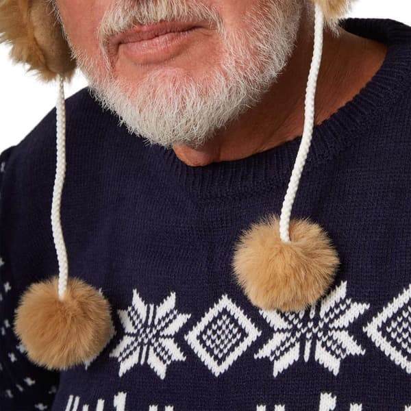 Mjuk mössa med renmotiv - brun
